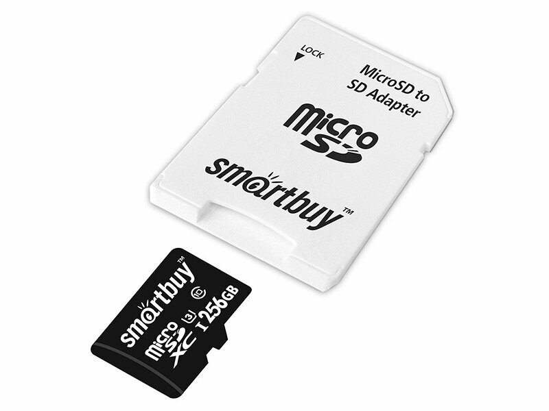 Карта памяти 256Gb - SmartBuy MicroSDXC Class 10 Pro UHS-I U3 SB256GBSDCL10U3-01 с адаптером SD