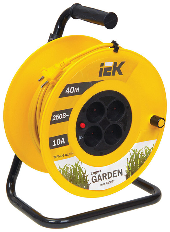 Катушка IEK УК40 с т/з 4 места 2P/40м 2х1 0 мм2 ''Garden''