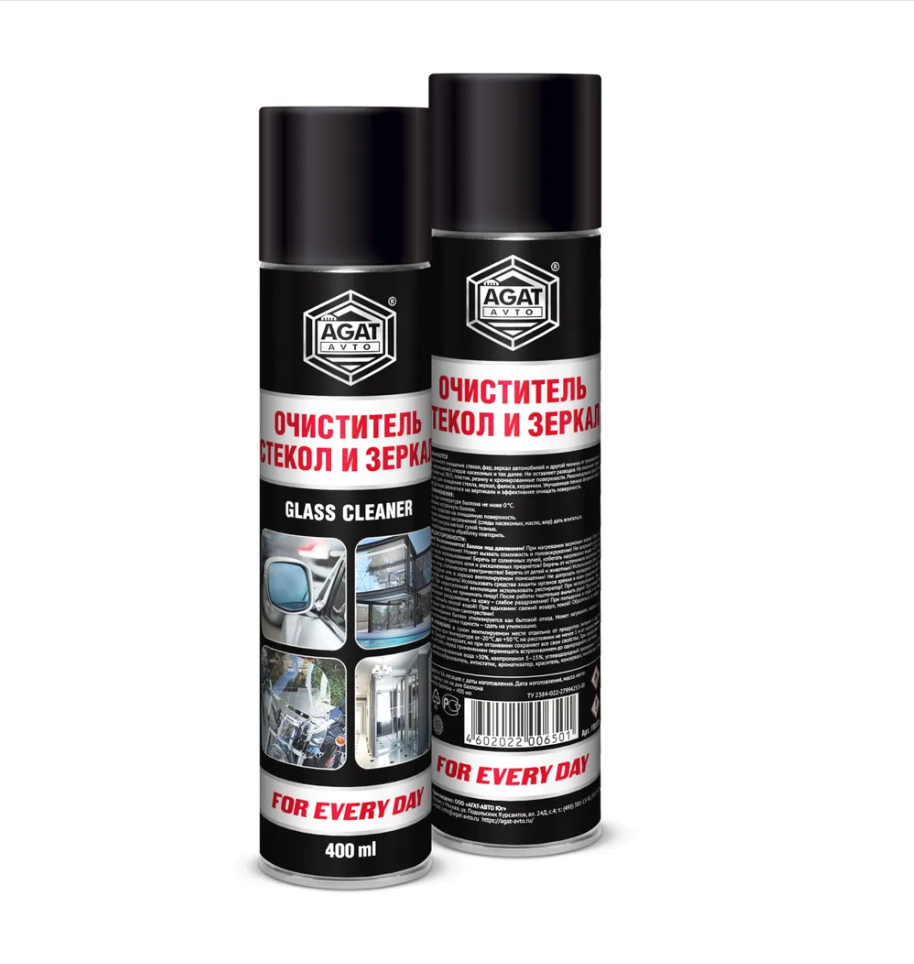 фото Очиститель стекол и зеркал (аэрозоль) 400мл. AGAT AVTO
