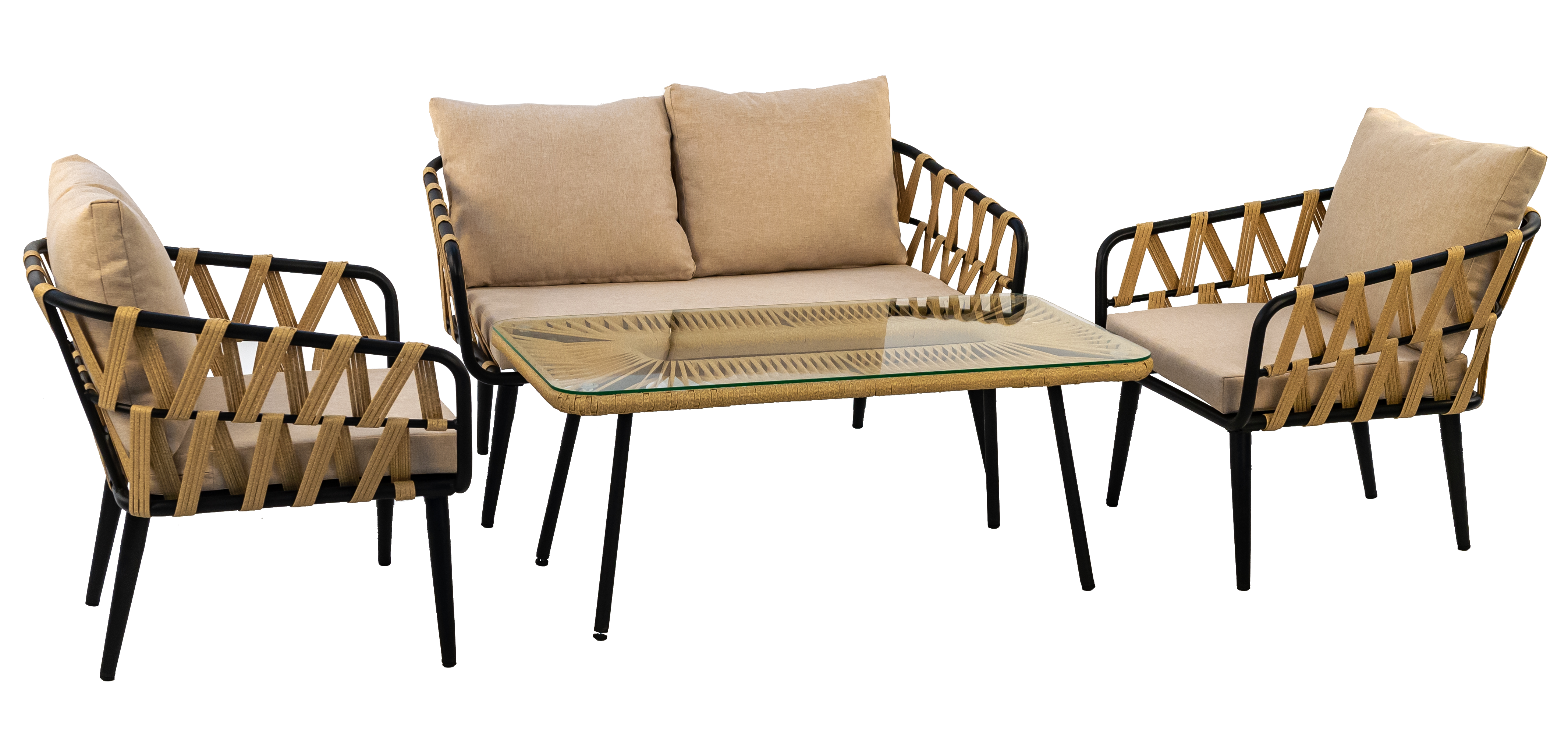 ALFART Комплект плетеной мебели из искусственного ротанга LIMA (2 кресла, диван 2-местный, стол журнальный) - фотография № 2