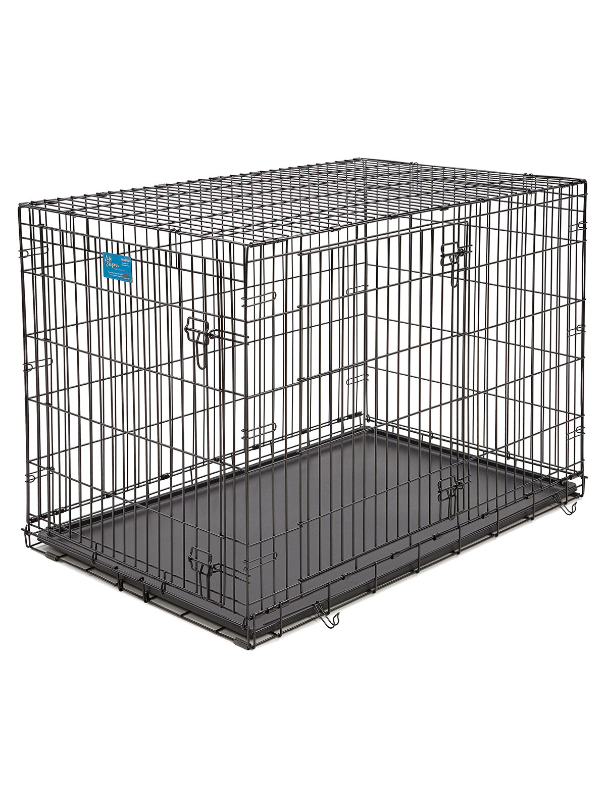 Клетка MidWest Life Stages для собак 124х79х82h см, 2 двери, черная - фотография № 1
