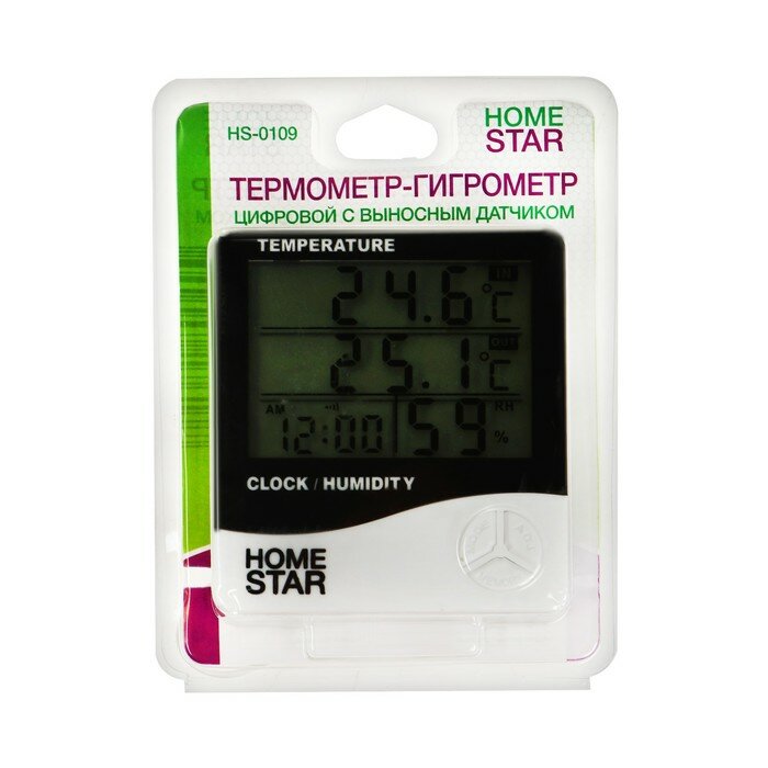Термометр-гигрометр HOMESTAR HS-0109, комнатный, измерение влажности, белый(В наборе1шт.) - фотография № 5