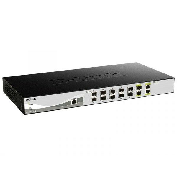 D-Link DXS-1210-12SC A3A PROJ Настраиваемый коммутатор SmartPro уровня 2+ с 10 портами 10GBase-X SFP+ и 2 комбо-портами 10GBase-T SFP+
