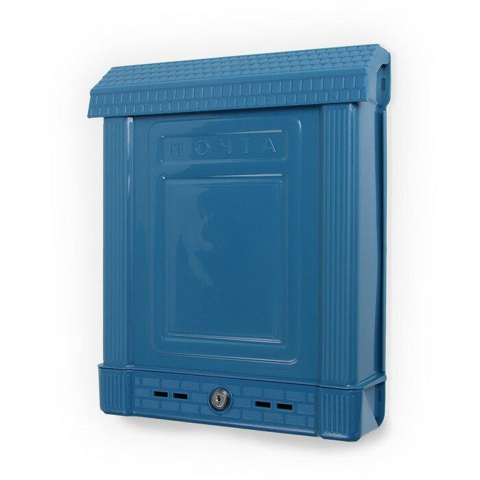 Ящик почтовый, пластиковый, "Декор", с замком, синий - фотография № 5