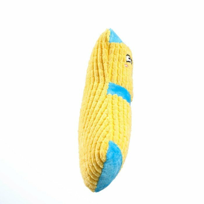Игрушка мягкая с пищалкой Носок жёлтый, 16 см (комплект из 5 шт) - фотография № 3