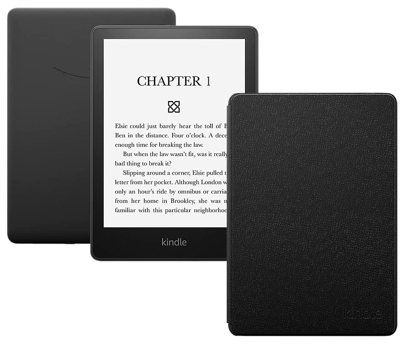 Электронная книга Amazon Kindle PaperWhite 2021 16Gb black Ad-Supported с фирменной обложкой