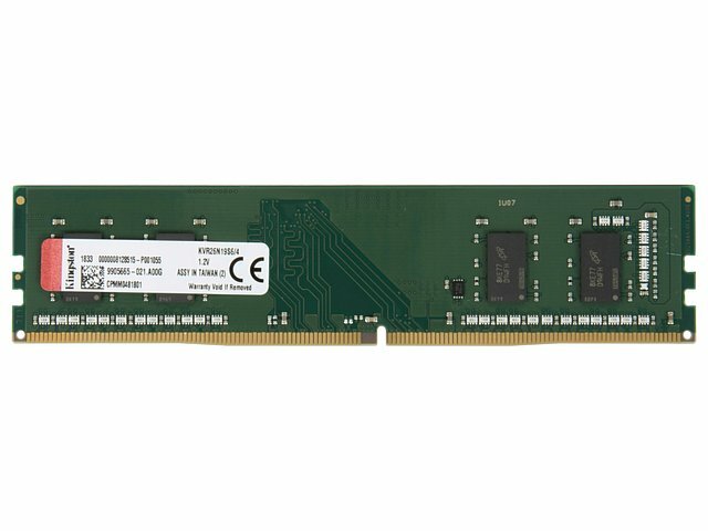 Модуль оперативной памяти Kingston Модуль оперативной памяти 4ГБ DDR4 SDRAM Kingston Value RAM KVR26N19S6/4 (PC21300, 2666МГц, CL19) (ret)