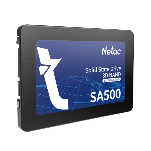Накопитель SSD 2.5 Netac 1.0Tb SA500 Series (NT01SA500-1T0-S3X) Retail (SATA3, up to 530/475MBs, 3D NAND, 480TBW, 7mm)