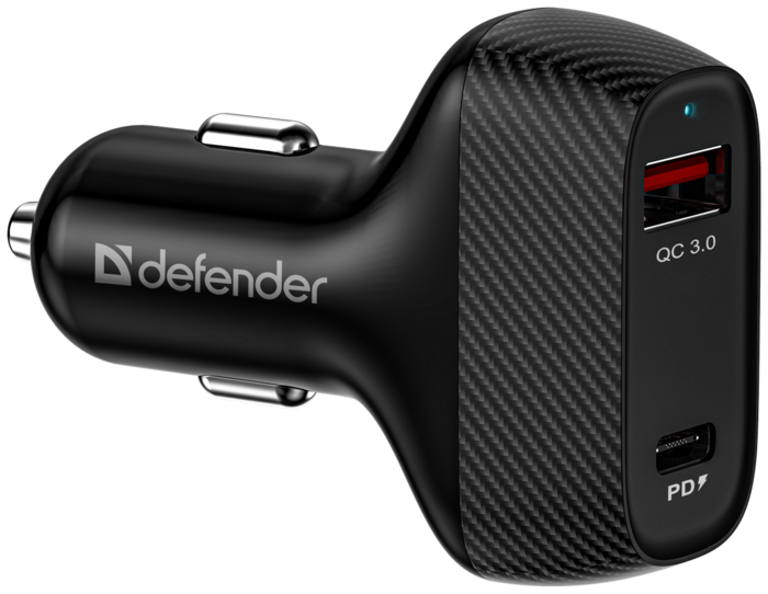 Defender Зарядное устройство автомобильное Defender UCA-90 83836, 1xUSB QC3.0, 1xType-C PD3.0 (36Вт) (ret)