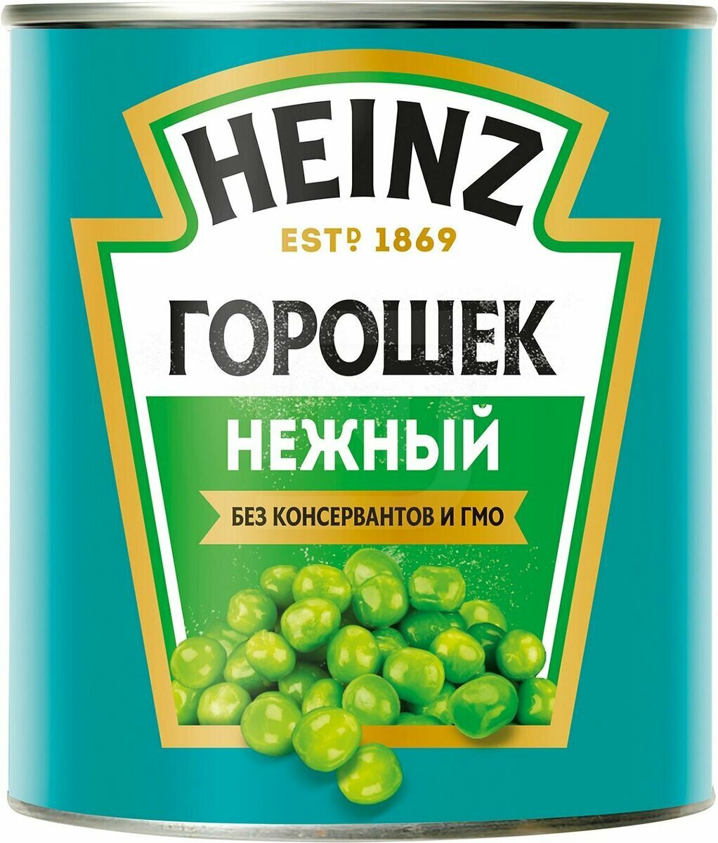 Горошек нежный из мозговых сортов консервированный Heinz 2 шт по 400 гр - фотография № 2