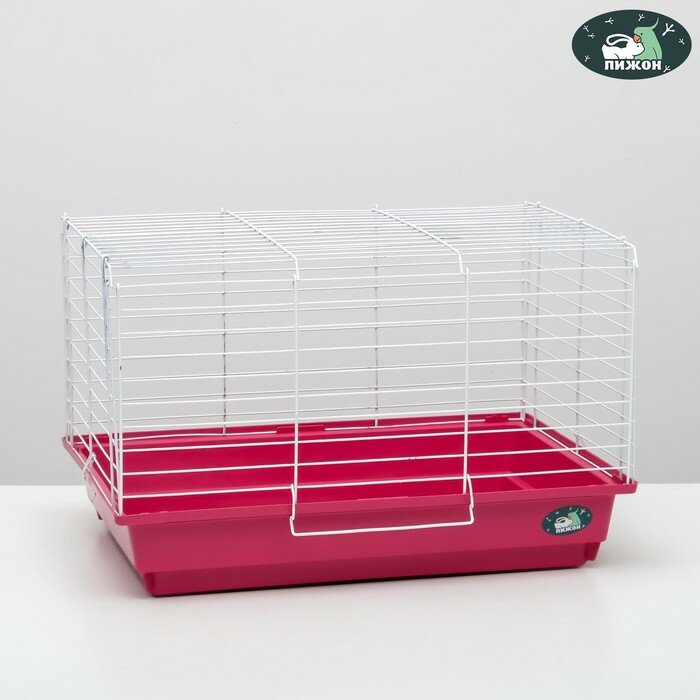 Клетка для кроликов, морских свинок "Пижон" №14, складная, 58х40х38 см, рубиновая - фотография № 1