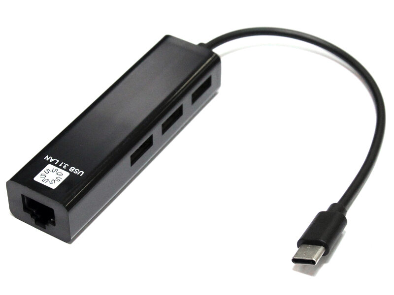 Сетевая карта 5bites USB 3.1 - 3xUSB 2.0 - RJ45 100Mb Black UA3C-45-09BK