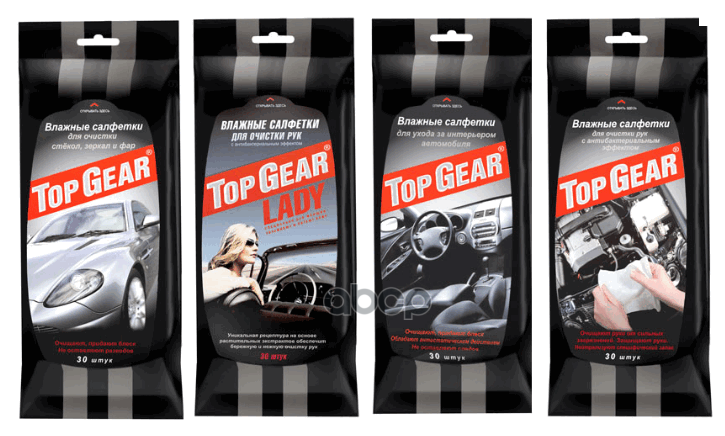 фото Салфетки Top Gear Упак. (30 Шт.) Для Стекол.зеркал.фар Top Gear 48038 Top Gear арт. 48038
