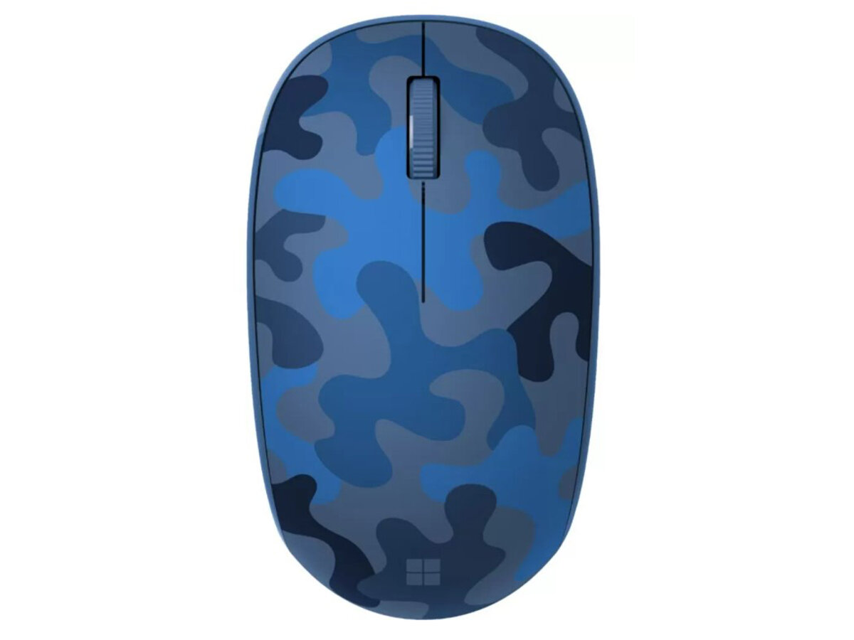 Мышь беспроводная Microsoft Bluetooth Mouse, Bluetooth, 4000 dpi, Синий (Ночной камуфляж) 8KX-00024