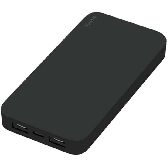 Внешний аккумулятор XIAOMI ZMI Power Bank (Mi) SOLOVE 20000mAh 18W Quick Charge 3.0. Dual USB с 2xUSB выходом, кожаный чехол (003M Black), черный