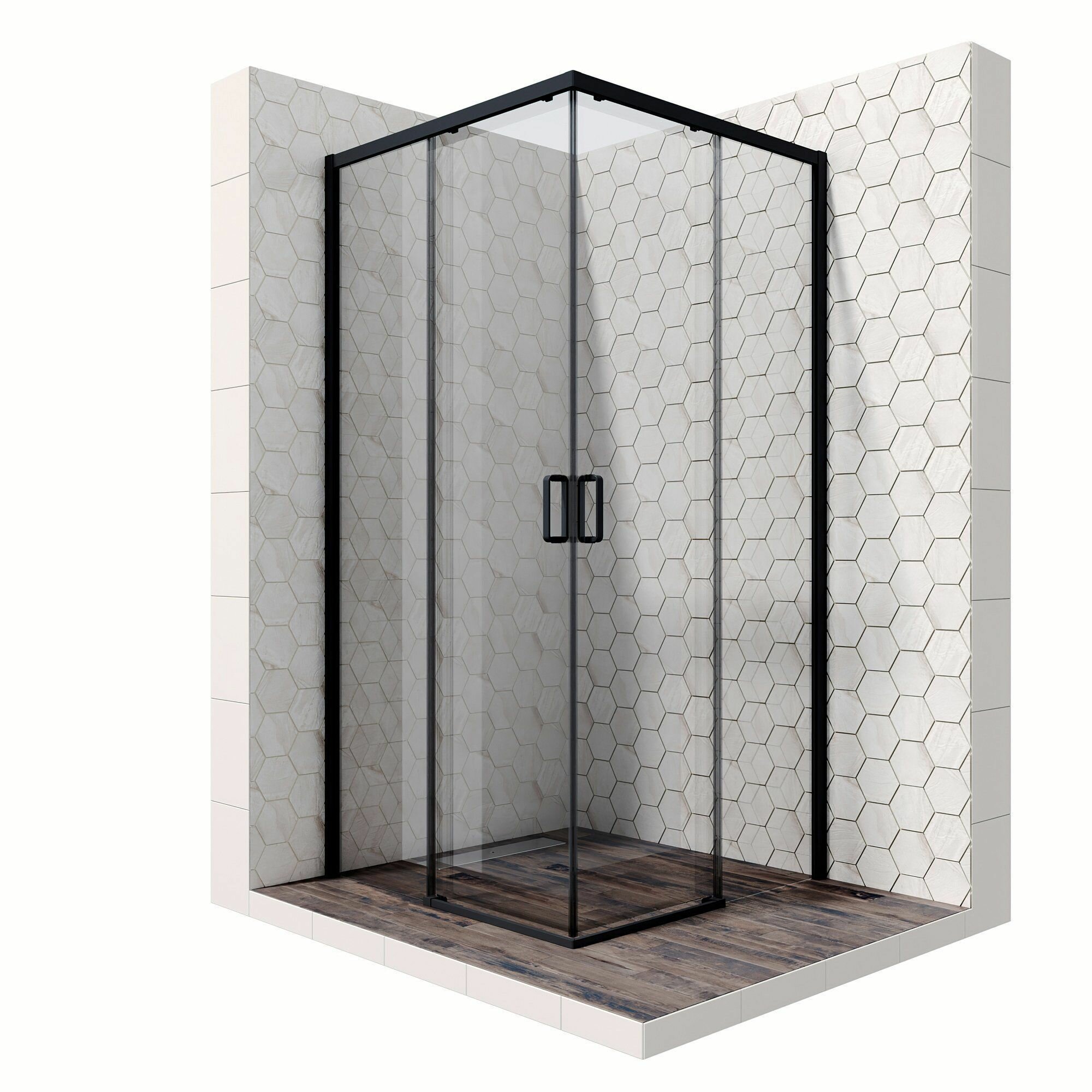 Душевое ограждение Ambassador Queen 11011204Black 1000x1000x2000