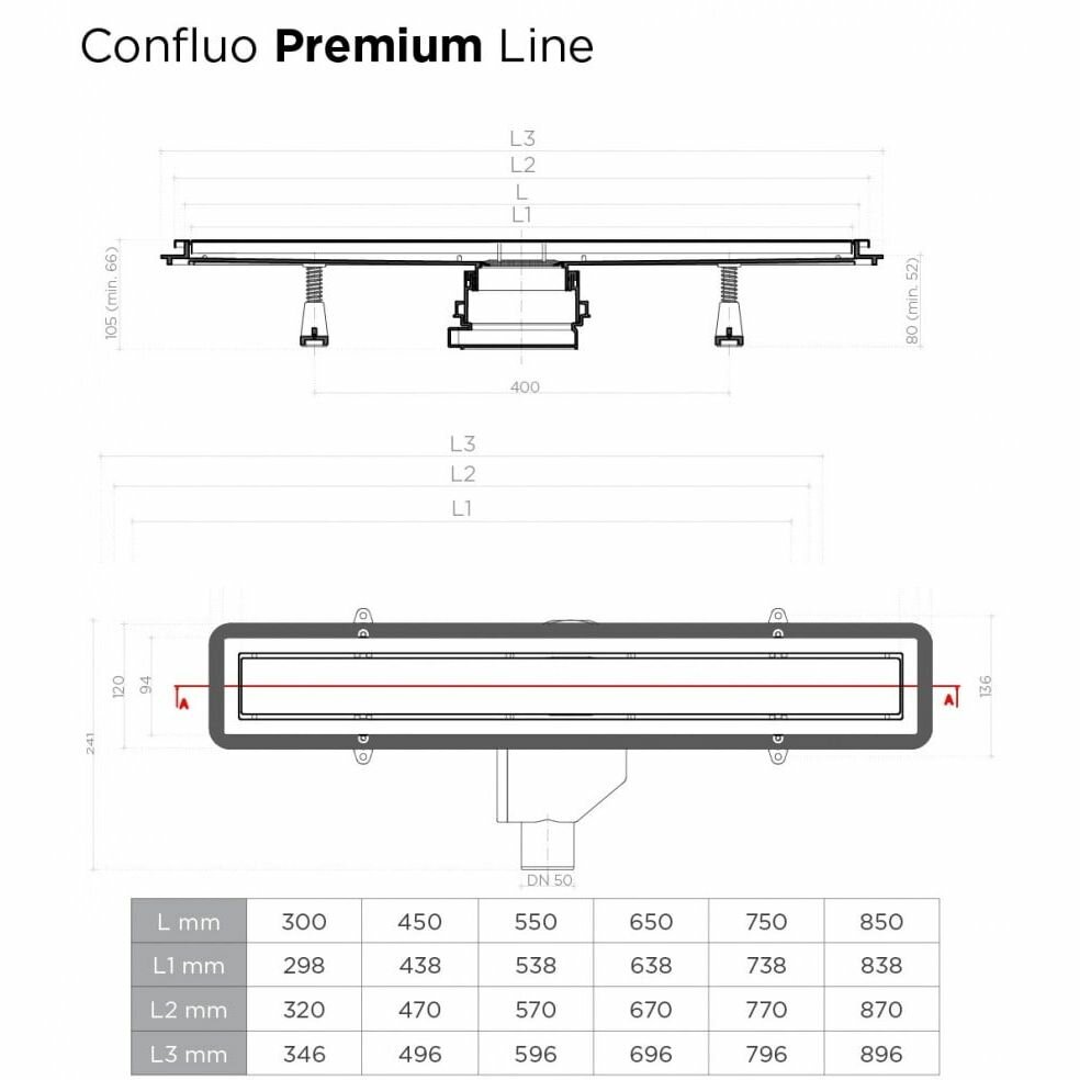 Душевой лоток Pestan Confluo Premium Line 550 Gold (13100121) - фотография № 3