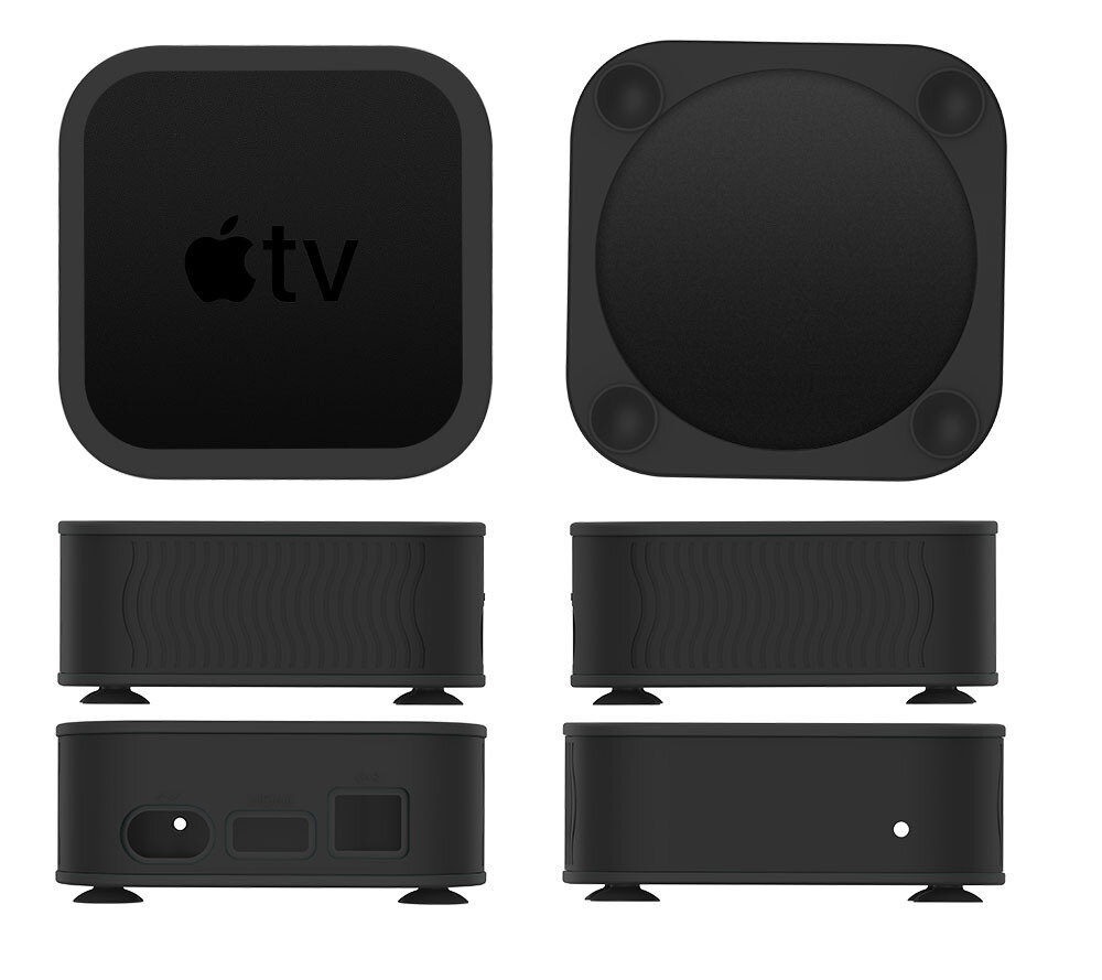 Чехол MyPads силиконовый для ТВ приставки Apple TV 4K 2021 черный