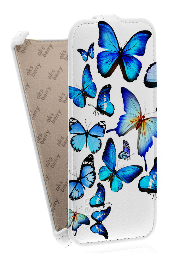 Кожаный чехол для Xiaomi Mi 5c Aksberry Protective Flip Case (Белый) (Дизайн 13)