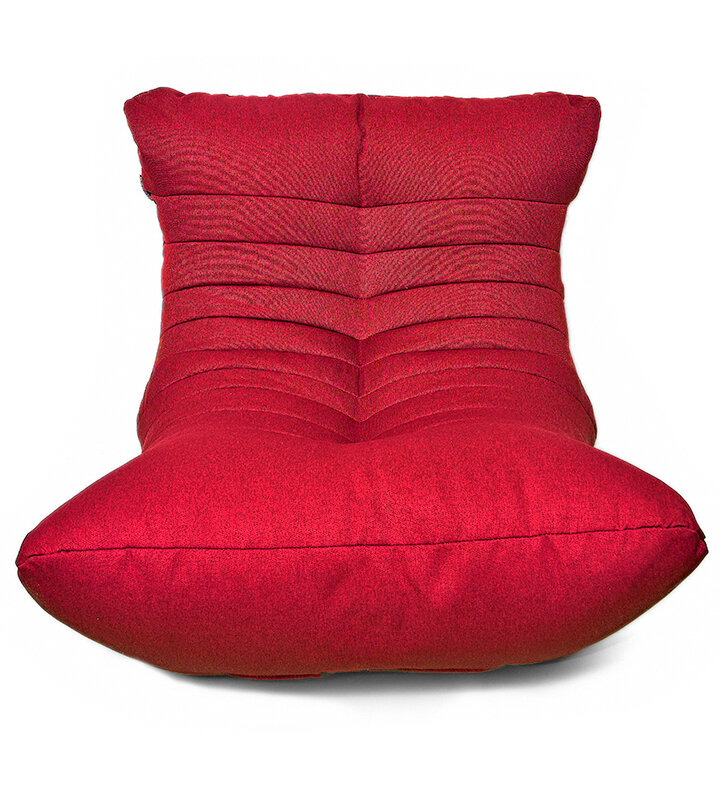 Бескаркасное кресло-лежак "Кокон" в рогожке Цвет: Red - фотография № 3