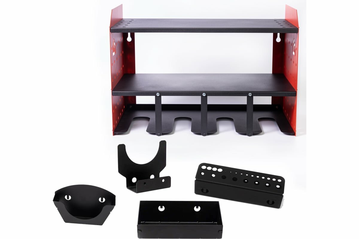 фото Органайзер настенный для хранения инструментов WHEHOME 400x300x230 мм, MAX комплектация, цвет красный, сборный WHdb20240013