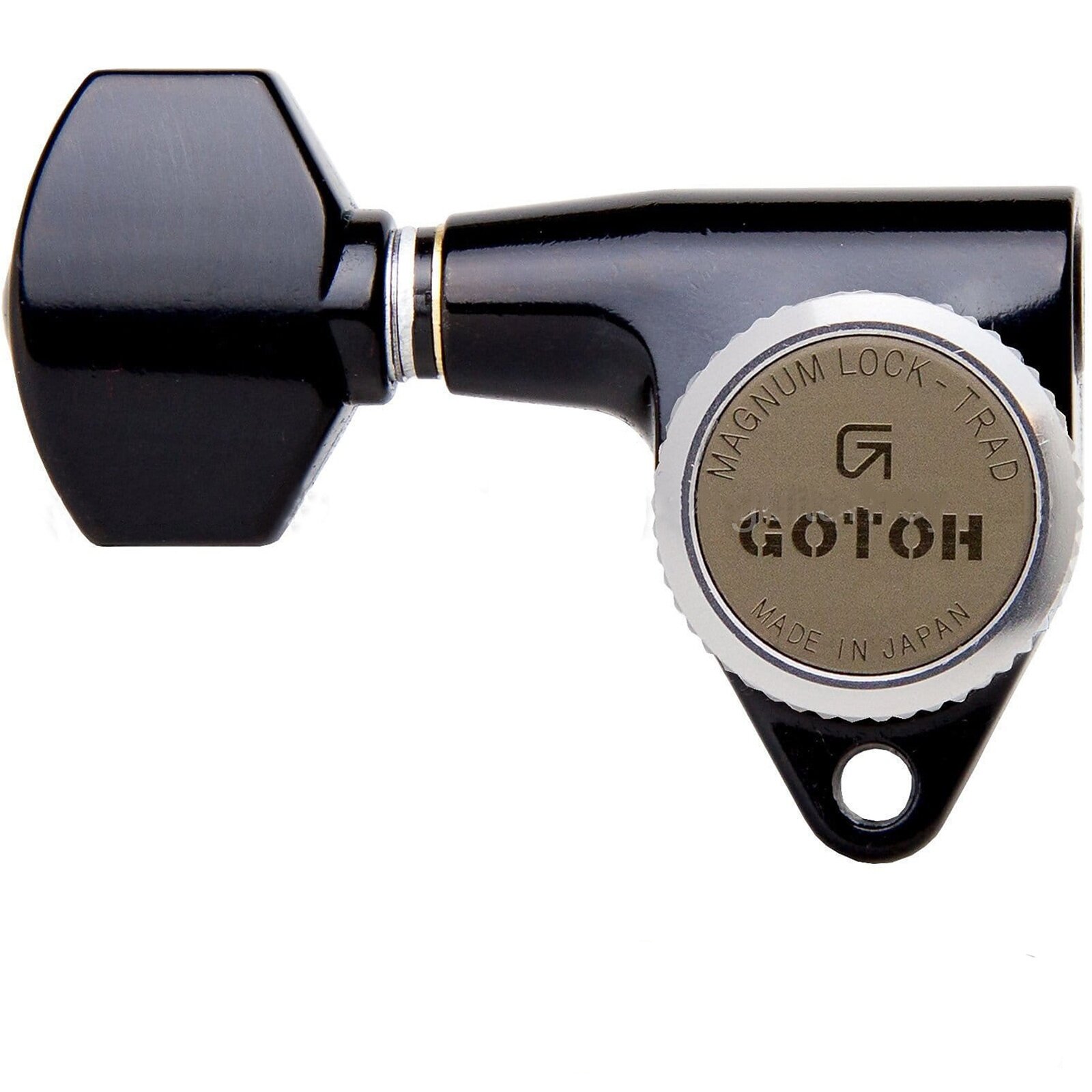 Колок одиночный GOTOH SG301-MGT-07-o, Ex-Long, правый, чёрный