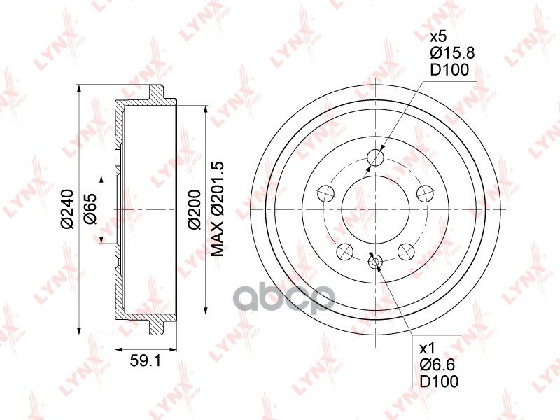 Барабан Тормозной (200X51) LYNXauto арт. BM-1008