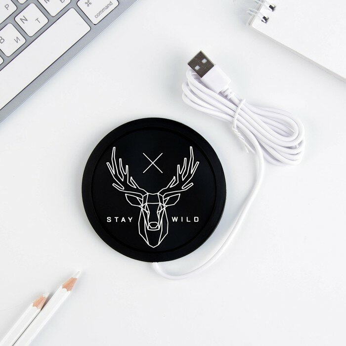 Подставка для кружки USB «Stay wild», с подогревом, 10 × 10 см - фотография № 1