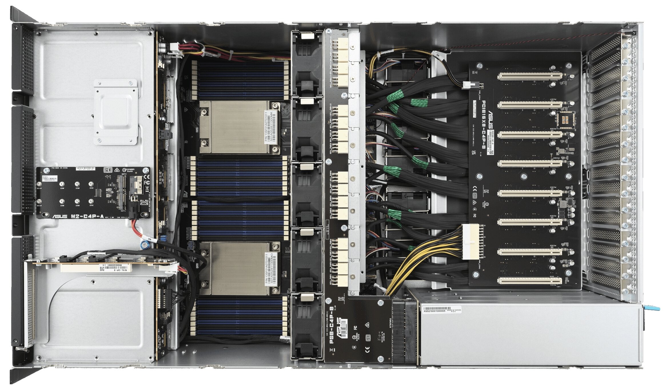 Сервер ASUS ESC8000A-E11 без процессора/без ОЗУ/без накопителей/количество отсеков 3.5" hot swap: 8/2 x 2200 Вт — фото 5