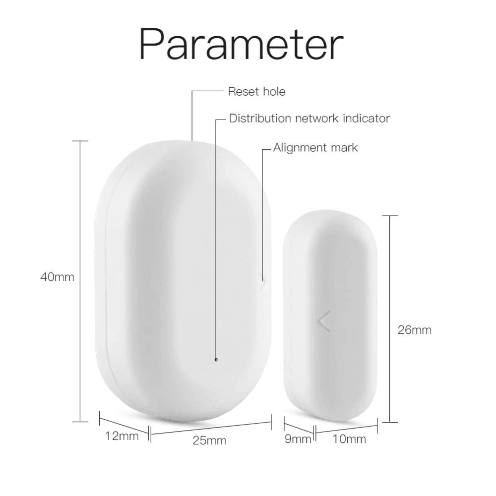 Датчик открытия дверей и окон MOES Door&Window Sensor ZSS-X-GWM-C Zigbee CR2032