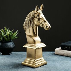 Фигура "Голова лошади" 32х10х17 см, бронза с позолотой