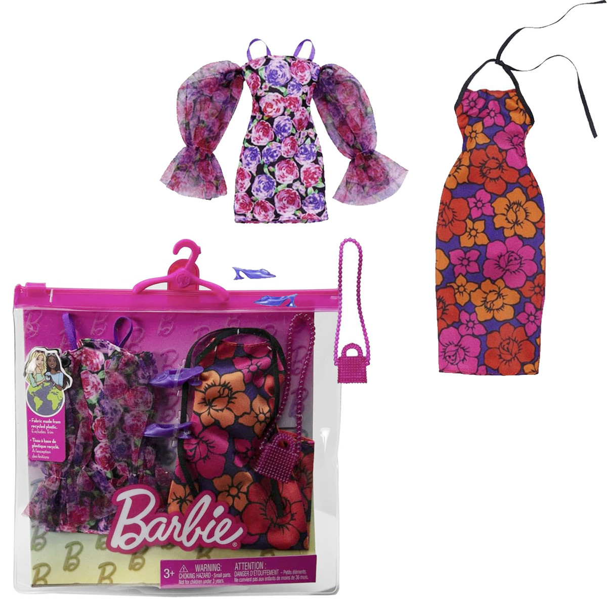 Одежда для кукол Одежда для куклы Барби Мини-платье, длинное платье, туфли и сумочка