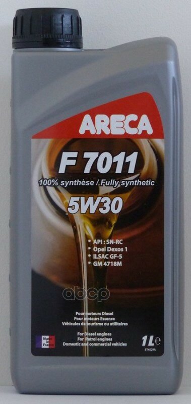 Areca Areca F 7011 5W30 (1L)_Масло Моторное! Синтapi Sn-Rc,Ilsac Gf-5,Gm 4718M,Opel Dexos 1 Generation 2