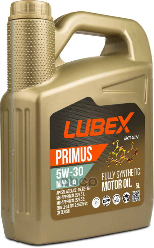 LUBEX Масло Моторное Primus Mv-La 5w-30 Sn C2/C3 (5л)
