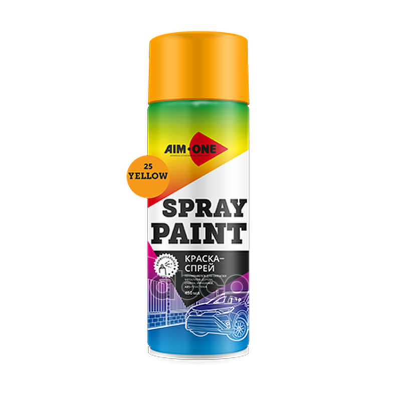 Краска-Спрей Желтая Aim-One 450 Мл (Аэрозоль).Spray Paint Yellow 450Ml Sp-Y25 AIM-ONE арт. SP-Y25