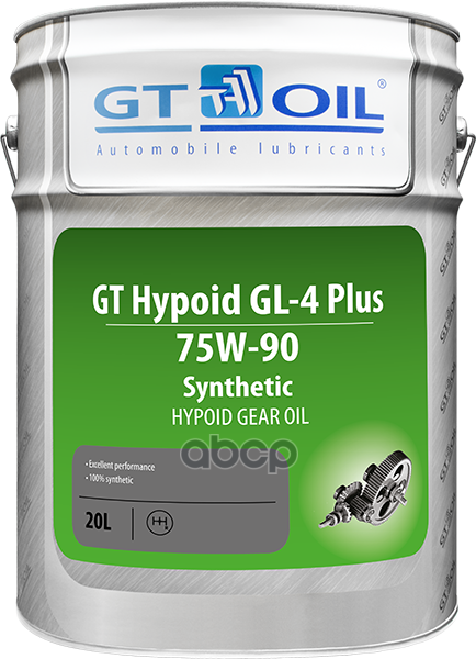 Масло Трансмиссионное Синтетическое Всесезонное Gt Hypoid Gl-4 Plus, Sae 75W-90, Api Gl-4/Gl-5, 20 Л GT OIL арт. 8809059408490