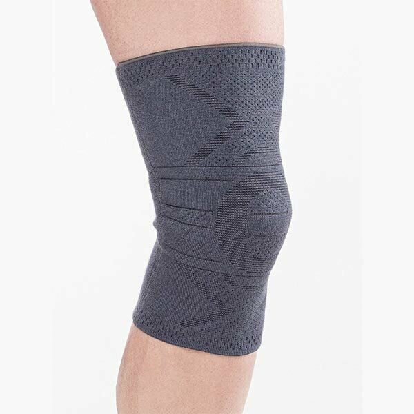 Бандаж медицинский эластичный компрессионный поддерживающий для фиксации коленного сустава. Бамбук (серый)
