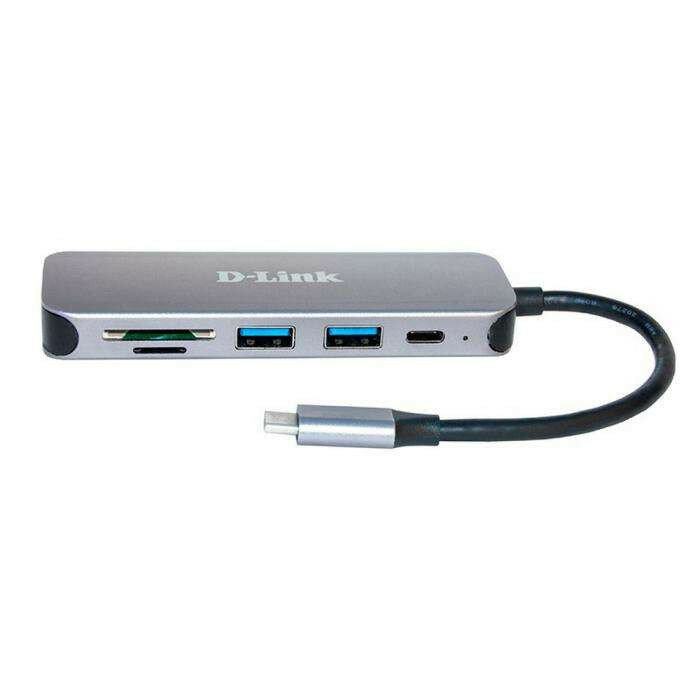 Концентратор usb D-Link DUB-2325/A1A, 2-port USB 3.0, USB Type-C port, SD and microSD card slots Hub.2 downstream USB type A (female) ports, 1 downstream USB type C (female) port, 1 upstream USB type C (male), 1 SD