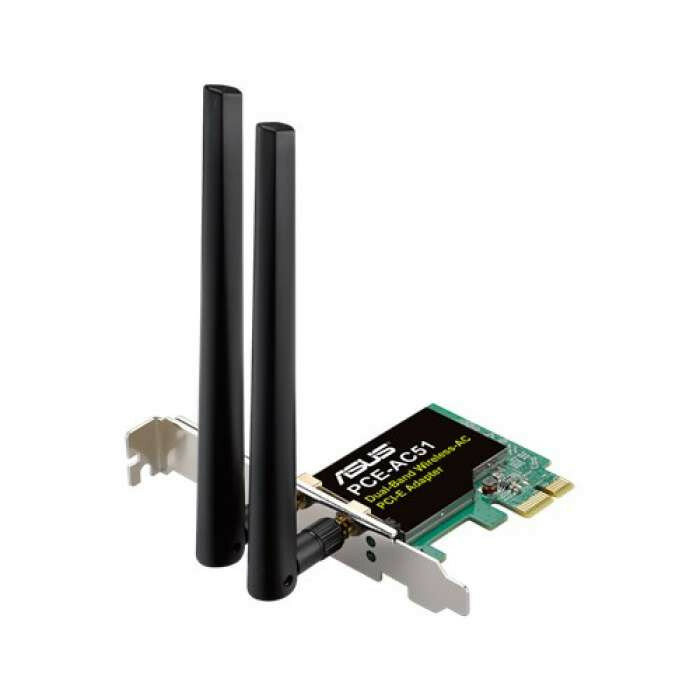 ASUS PCE-AC51 // WI-FI 802.11ac, 300 + 433 Mbps PCI-E Adapter, 2  ; 90IG02S0-BO0010, 3 year