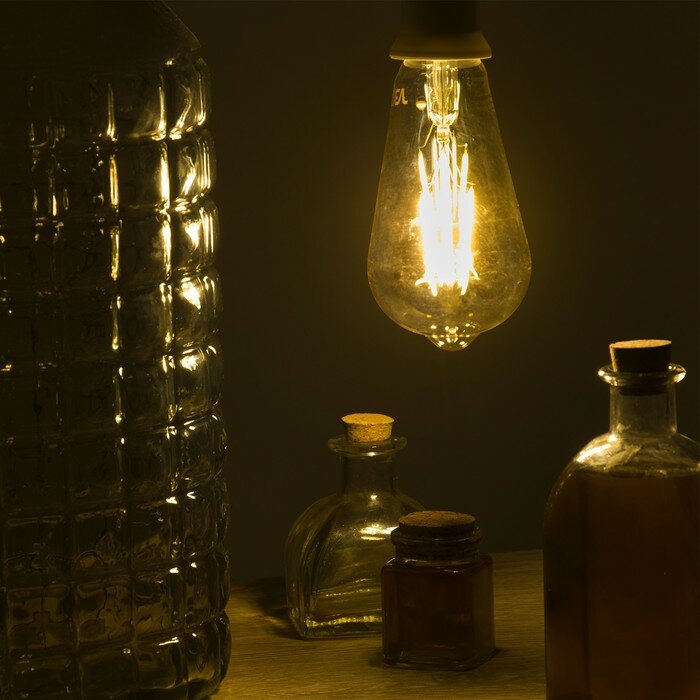 Лампа светодиодная REV LED FILAMENT VINTAGE, ST64, E27, 7 Вт, 2700 K, теплый свет(В наборе1шт.)