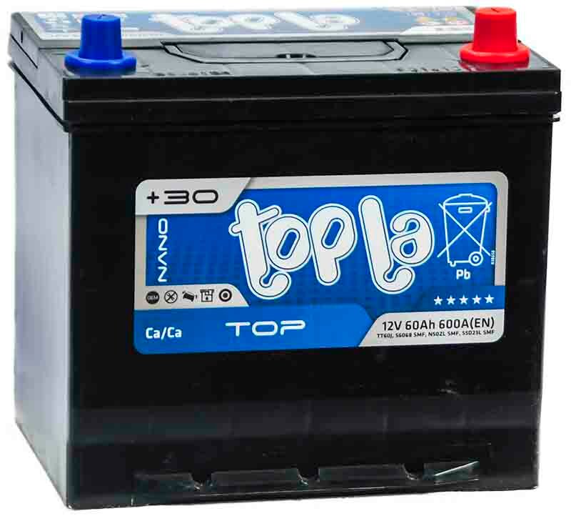Аккумулятор автомобильный Topla Asia Top 60 А/ч 600 А обр. пол. 118861 Азия авто (232x173x225) с бортиком