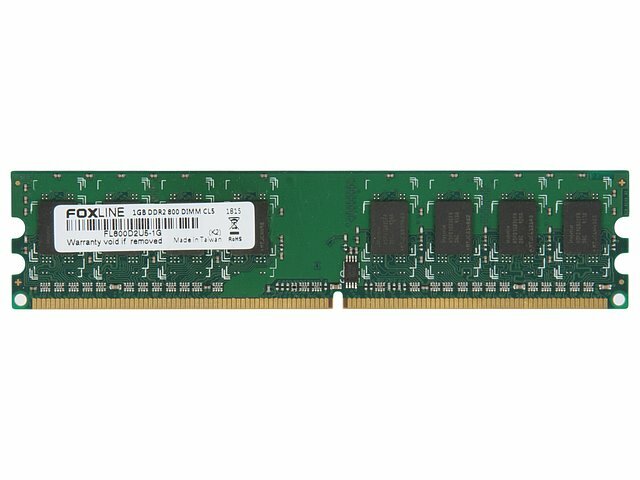 Модуль оперативной памяти Foxline Модуль оперативной памяти 1ГБ DDR2 SDRAM Foxline FL800D2U5-1G (PC6400, 800МГц, CL5) (oem)