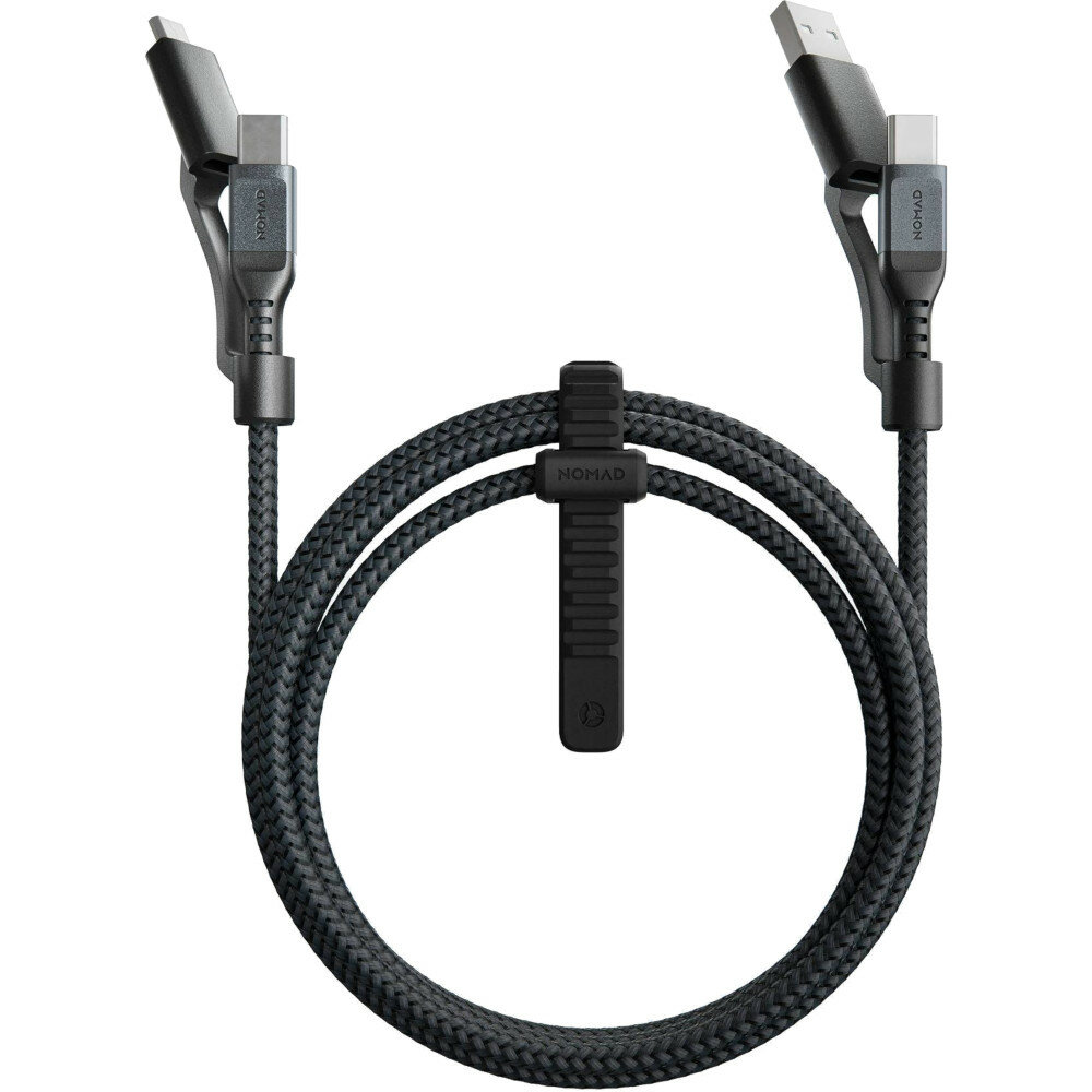 Кабель Nomad Universal Cable Kevlar 3 in 1 USB-C+USB-A to USB-C+Micro-USB (1,5 метра) чёрный