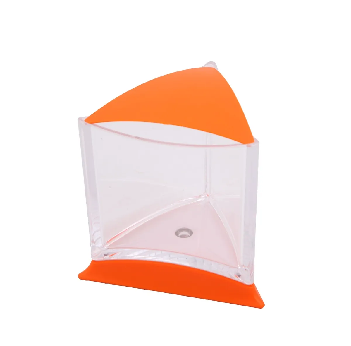 Прочее Аквариум треугольный для рыбки петушка со светодиодной лампой, оранжевый