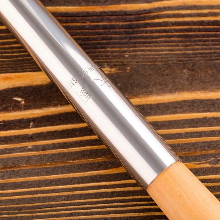 Поварешка для казана узбекская 46см, светлая деревянная ручка - фотография № 3