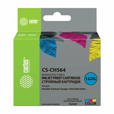 Картридж струйный CACTUS (CS-CH564) для HP Deskjet 1050/2050/2050S, комплект 2 шт., цветной
