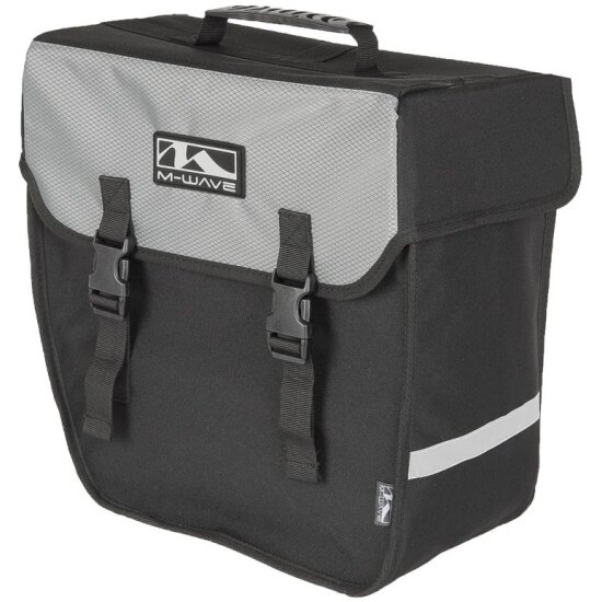фото Сумка M-wave 5-122320 на багаж. боковая 38х18х30см V=18л б/съемная с крючками черно-серая (12)