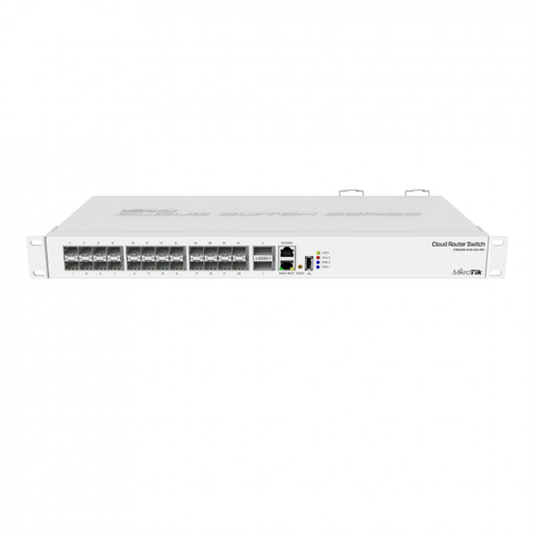 MikroTik Cloud Router Switch 326-24S+2Q+RM with 2 x 40G QSFP+ cages 24 10G SFP+ cages 1x LAN port for management RouterOS L5 or SwitchOS (dual boot