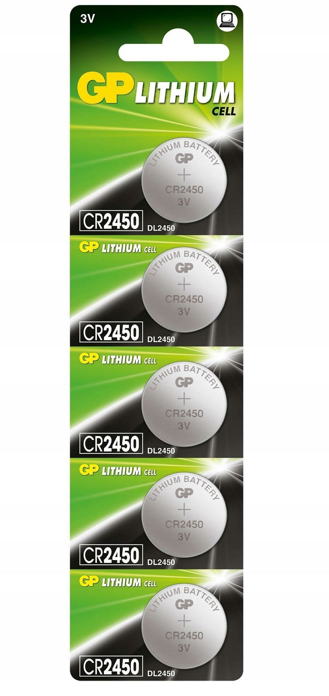 GP CR2450 Lithium Battery 3v BL5 , 5шт.