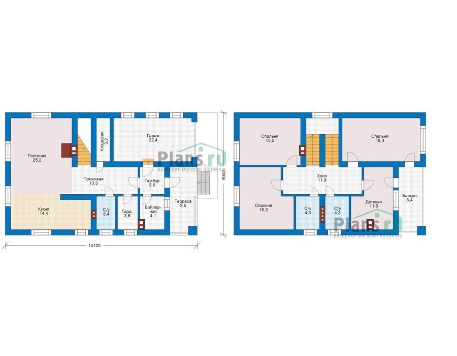 Проект дома Plans-74-08 (172 кв.м, кирпич) - фотография № 2